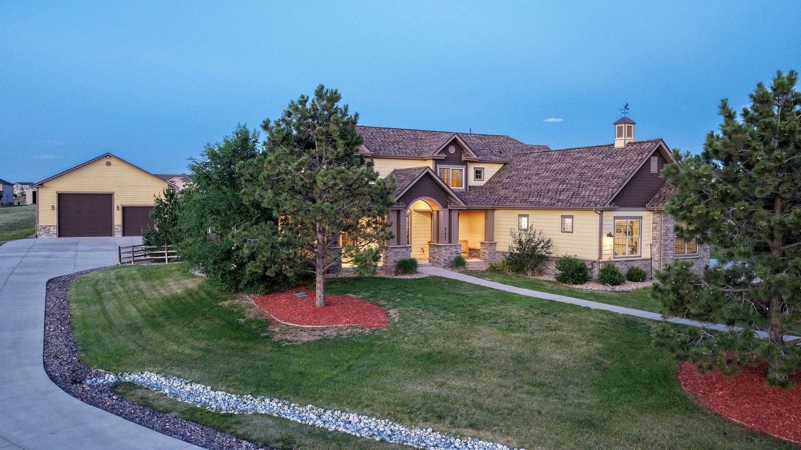 Custom home on acreage with a detached shop at 41865 Muirfield Loop, Elizabeth, Colorado